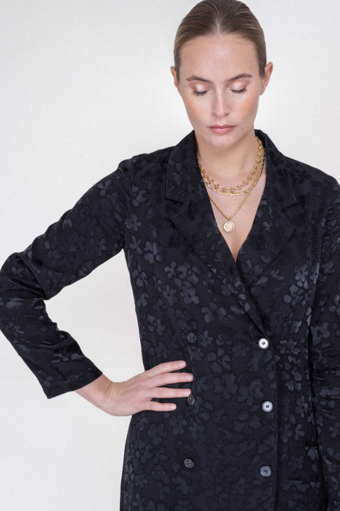 Edith zwarte jacquard jurk