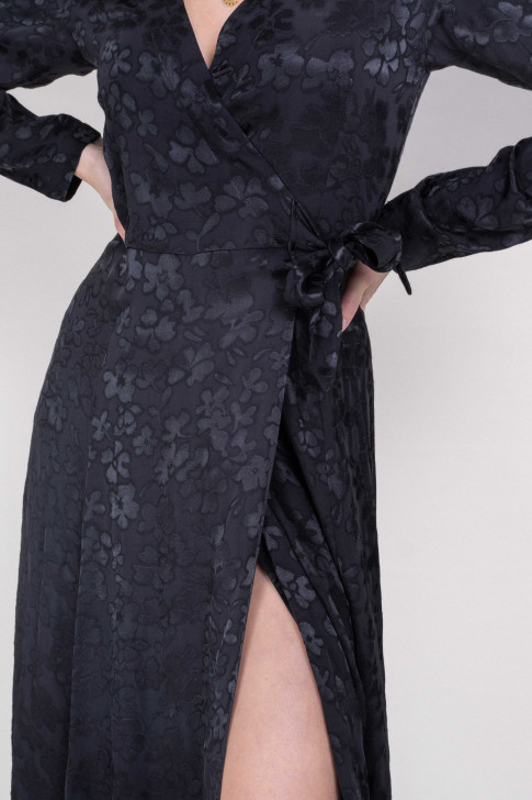 Kate zwarte jacquard jurk
