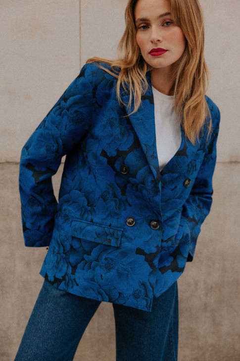 Phoebe Blue Flowers Blazer