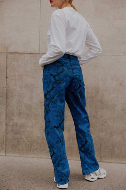 Pantalon Charlie Fleurs bleu Orta