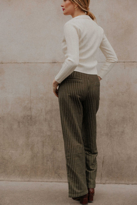 Pantalon Amandine Rayure kaki Orta