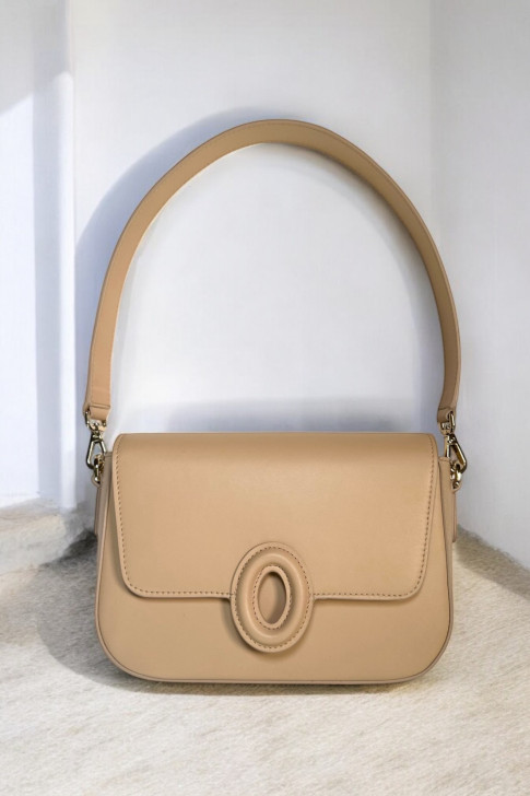 Le Bruxelles Light Beige Leather Bag