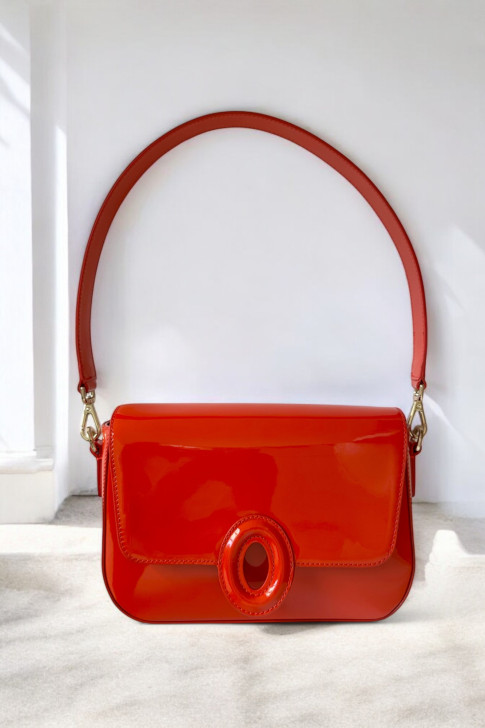 Le Bruxelles Bag Orange Patent Leather Bag