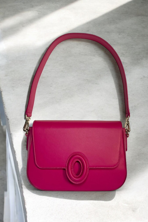 Le Bruxelles Raspberry Leather Bag