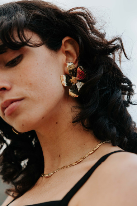 Boucles d'oreille Flore doré Orta