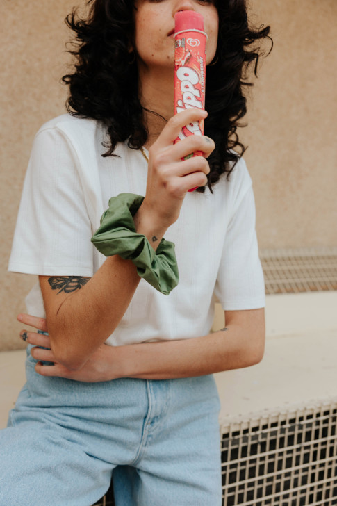M Khaki Scrunchie