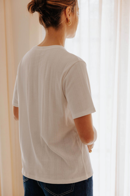 T-shirt Vincent Ajouré écru Orta