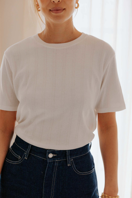 T-shirt Vincent Ajouré écru Orta