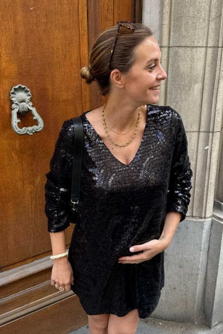 Robe Maelis sequin noir orta