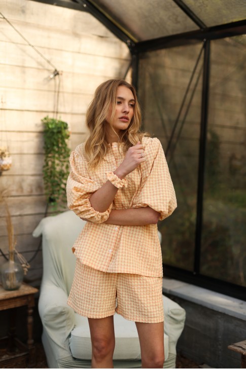 Yellow vichy Leandre shorts