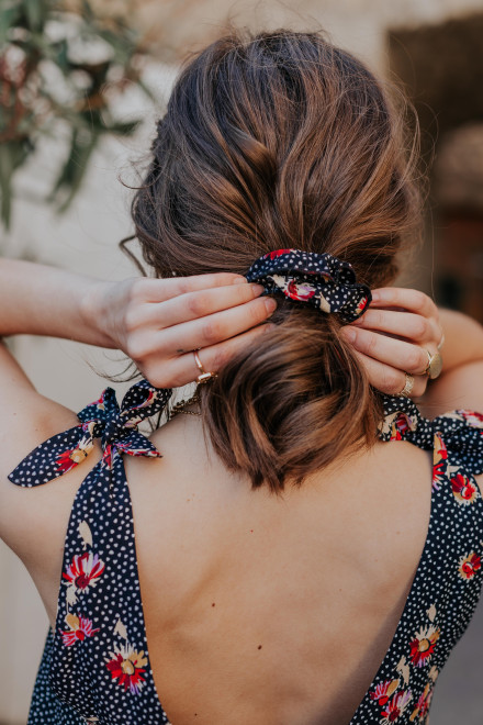 Vintage flower print scrunchy - Orta