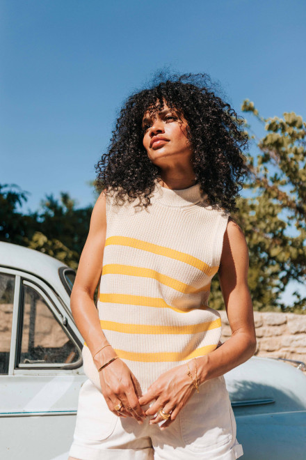 Top Charlene rayures jaunes - Orta