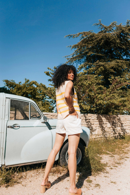 Top Charlene rayures jaunes - Orta