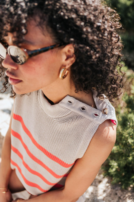 Top Charlene rayures rouges - Orta