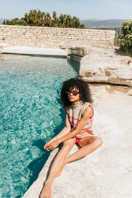 Charlene rayures rouges top - Orta