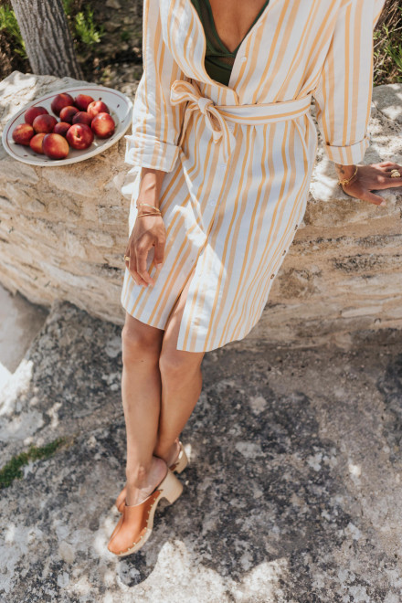 Jeanne rayures jaunes dress - Orta