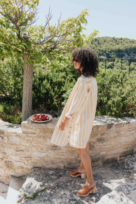 Jeanne rayures jaunes dress - Orta